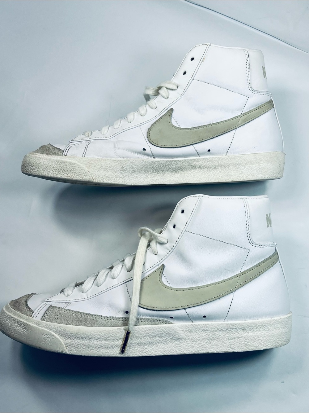 Nike Blazer Mid 77 Vintage Bone Leather High-Top Sneakers BQ6806-106 Men’s:10.5